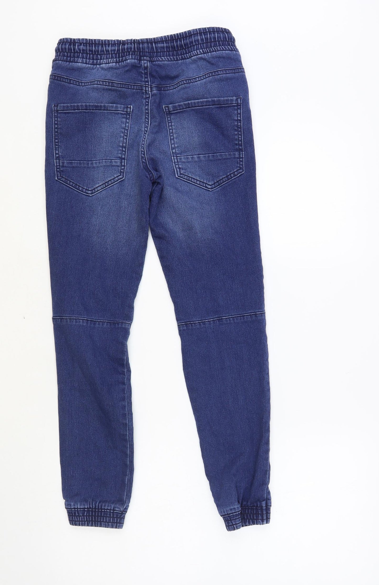 Denim & Co. Boys Blue Cotton Tapered Jeans Size 10-11 Years Regular Drawstring