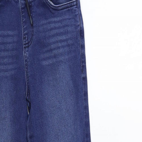 Denim & Co. Boys Blue Cotton Tapered Jeans Size 10-11 Years Regular Drawstring