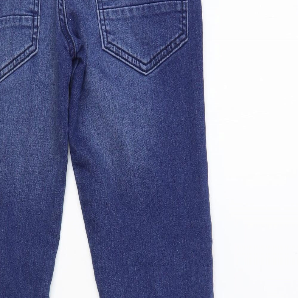 Denim & Co. Boys Blue Cotton Tapered Jeans Size 10-11 Years Regular Drawstring