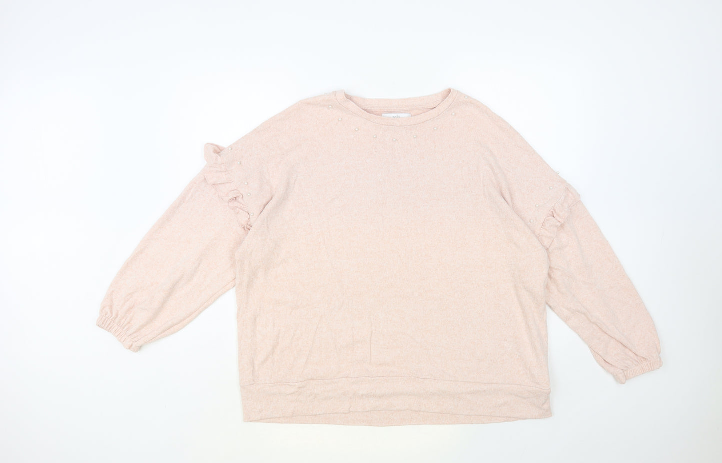 Wallis Womens Pink Viscose Pullover Sweatshirt Size L Pullover