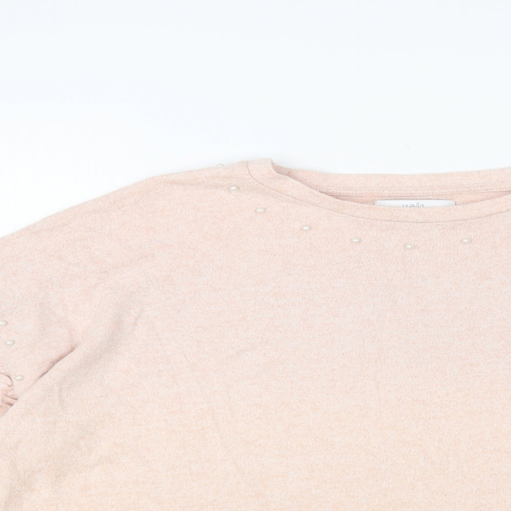 Wallis Womens Pink Viscose Pullover Sweatshirt Size L Pullover