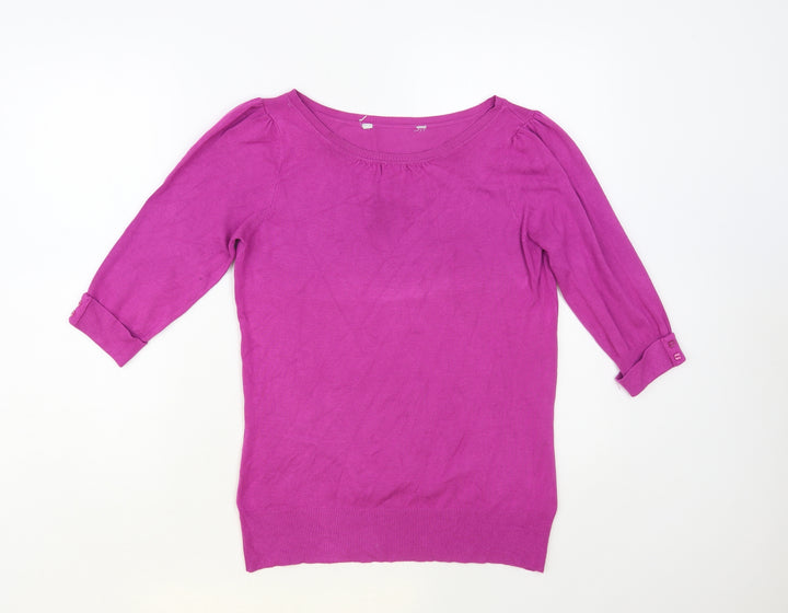 Debenhams Womens Pink Boat Neck Viscose Pullover Jumper Size 10