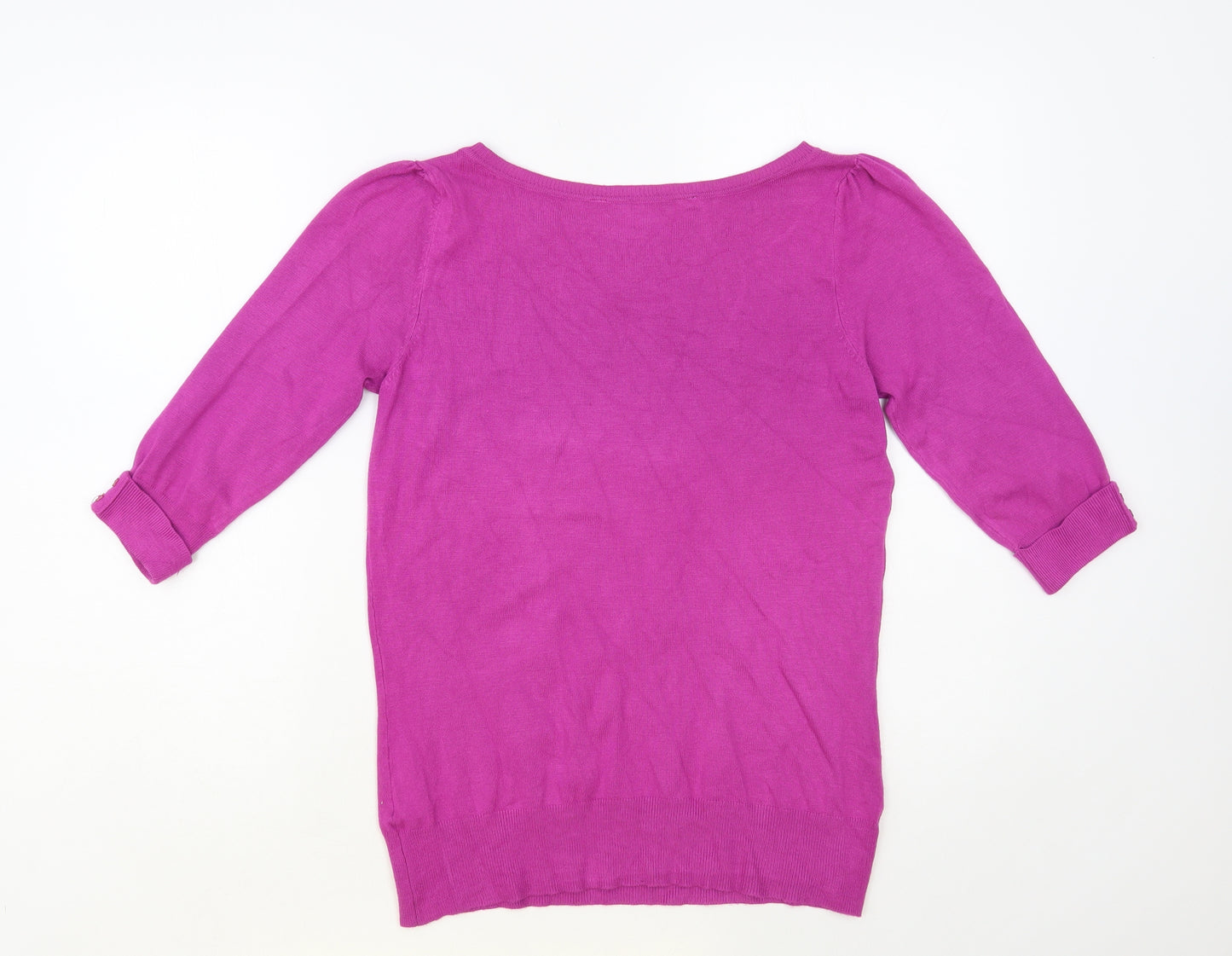 Debenhams Womens Pink Boat Neck Viscose Pullover Jumper Size 10