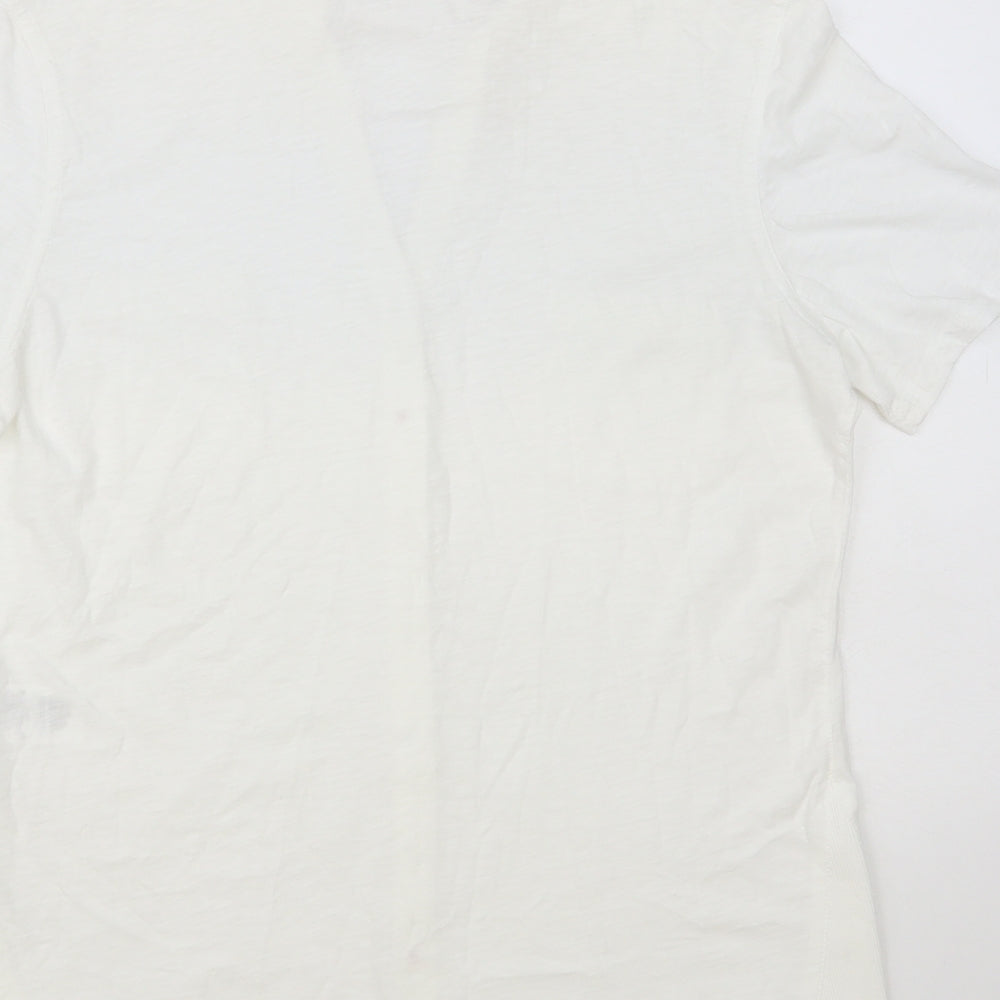 White Stuff Womens White Cotton Basic Button-Up Size 14 Collared