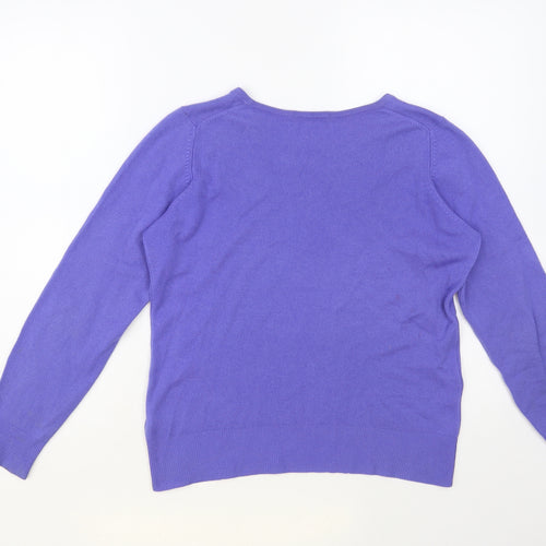 Marks and Spencer Womens Purple Round Neck Cashmere Pullover Jumper Size 10