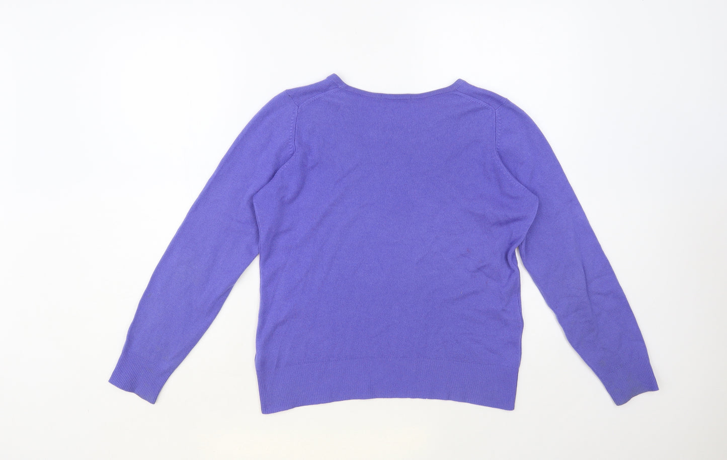 Marks and Spencer Womens Purple Round Neck Cashmere Pullover Jumper Size 10