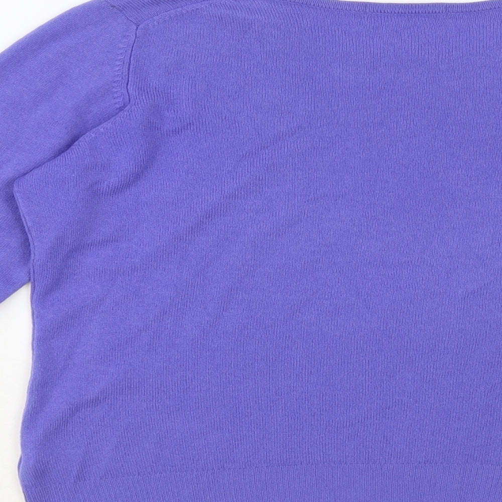 Marks and Spencer Womens Purple Round Neck Cashmere Pullover Jumper Size 10