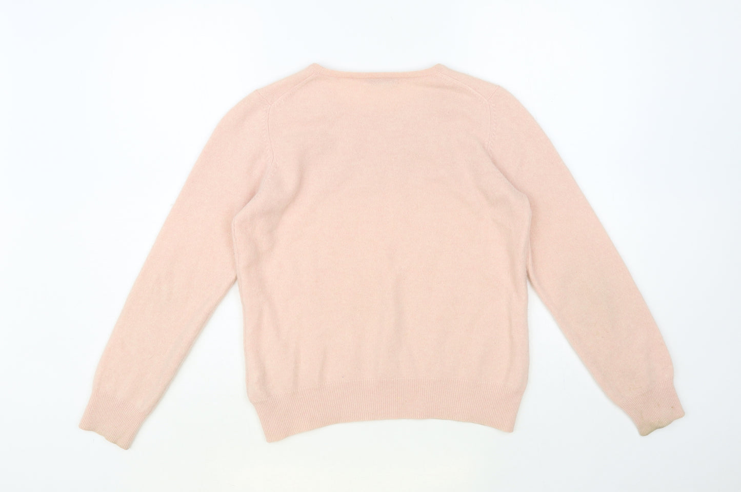 Marks and Spencer Womens Pink Round Neck Cashmere Pullover Jumper Size 12