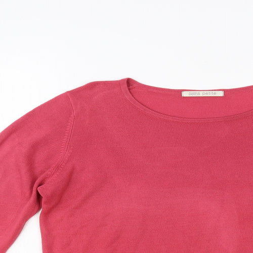 Marks and Spencer Womens Pink Round Neck Acrylic Pullover Jumper Size 10