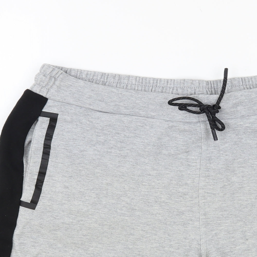 Ellesse Mens Grey Cotton Sweat Shorts Size XL L9 in Regular Drawstring
