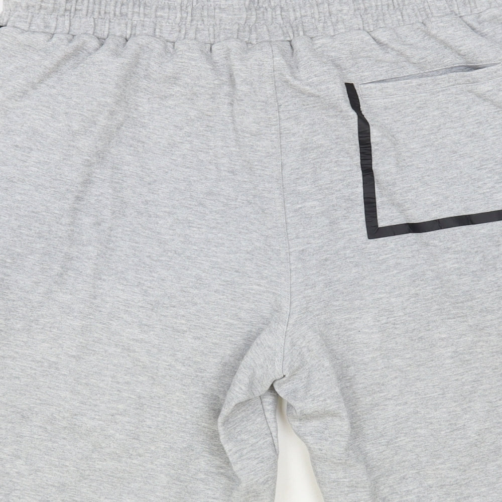 Ellesse Mens Grey Cotton Sweat Shorts Size XL L9 in Regular Drawstring