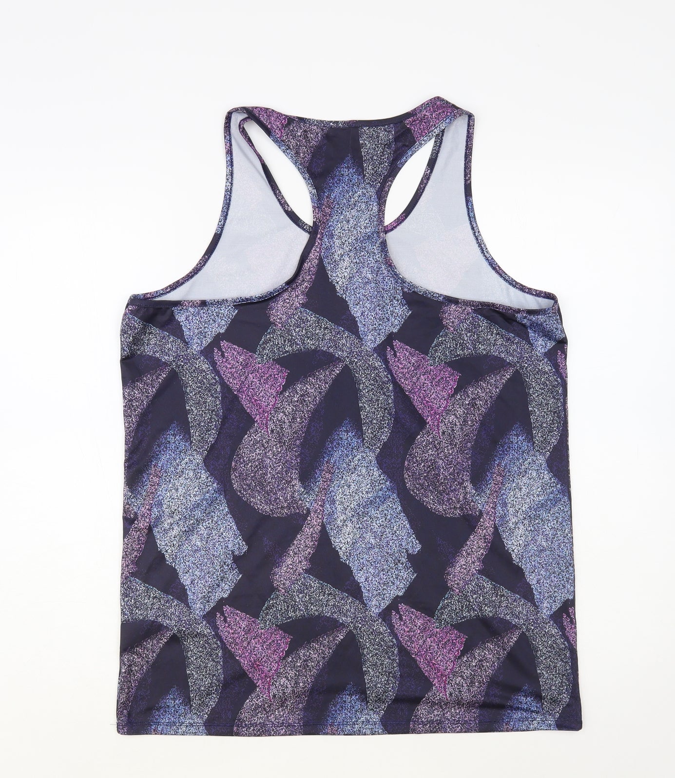 Souluxe Womens Blue Geometric Polyester Pullover Tank Size L Scoop Neck Pullover