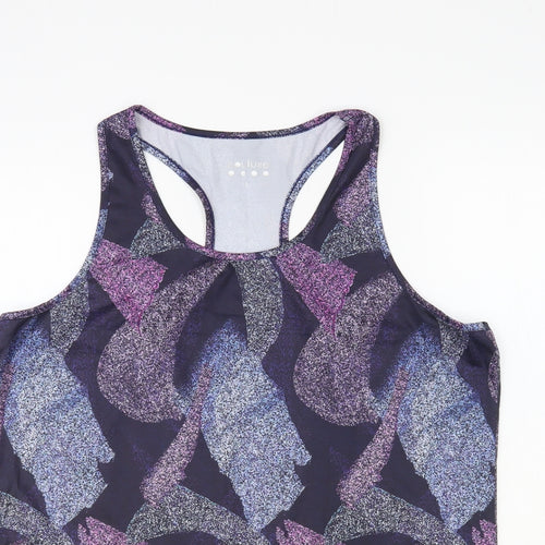 Souluxe Womens Blue Geometric Polyester Pullover Tank Size L Scoop Neck Pullover