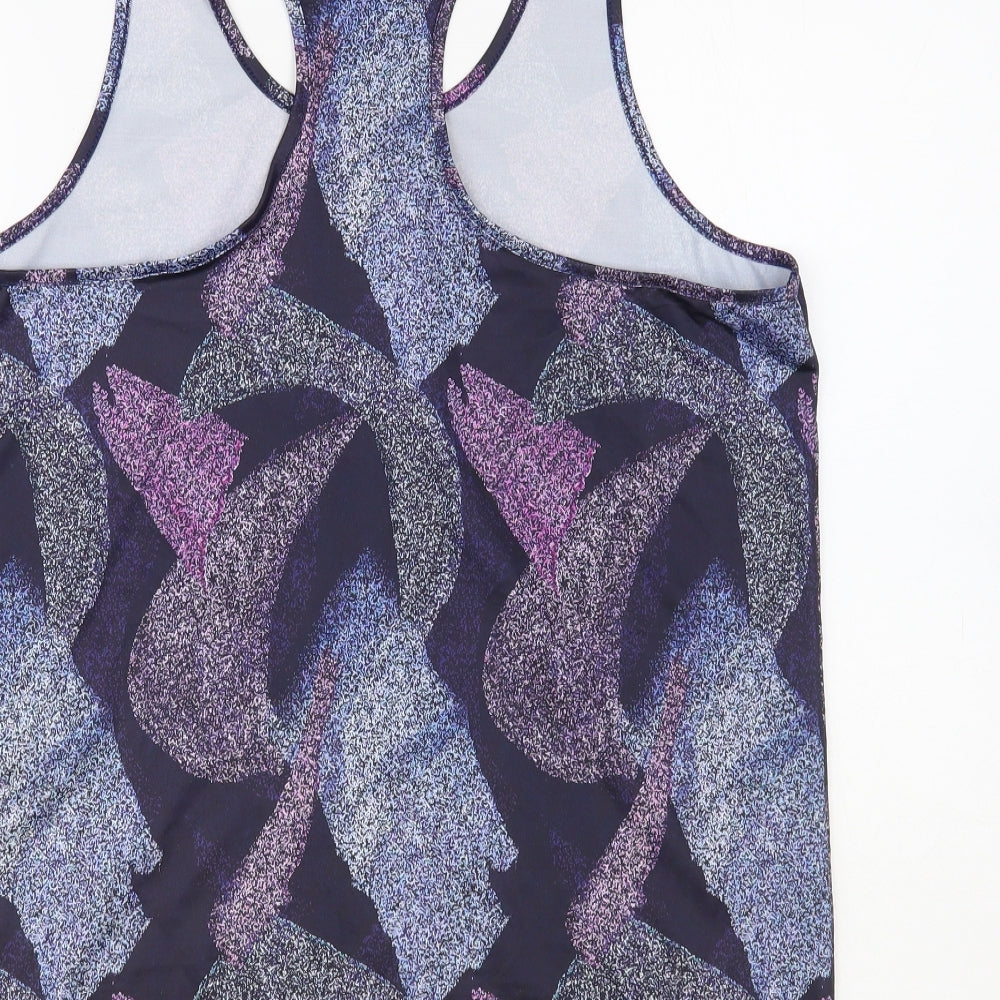 Souluxe Womens Blue Geometric Polyester Pullover Tank Size L Scoop Neck Pullover