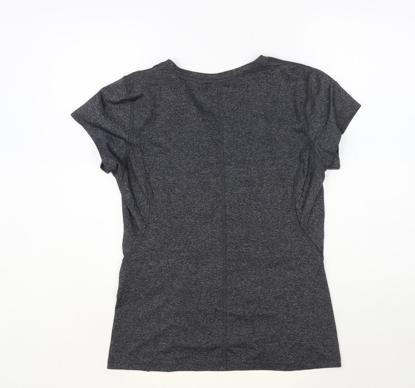 90 Degree Womens Grey Nylon Pullover T-Shirt Size L V-Neck Pullover - Ruched