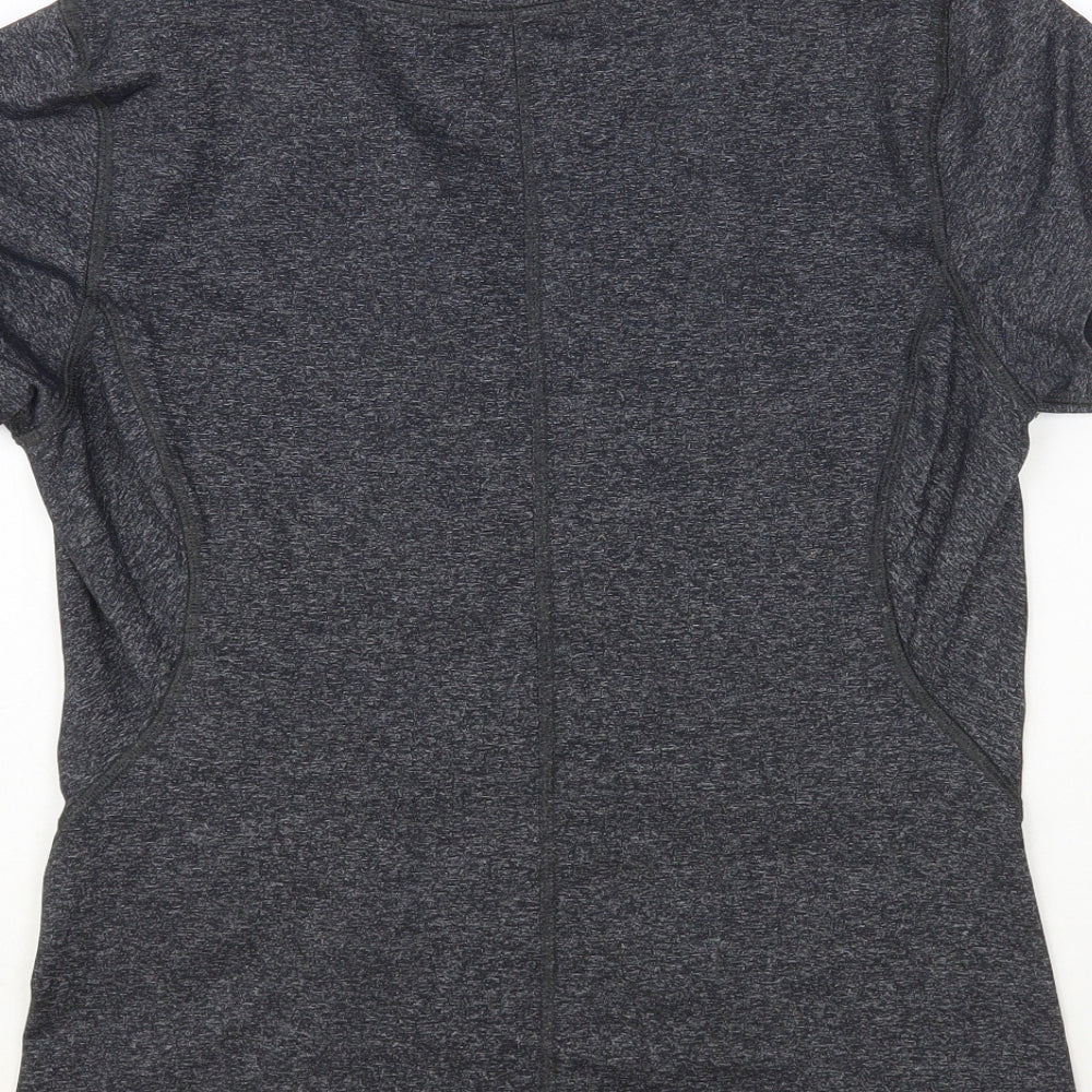 90 Degree Womens Grey Nylon Pullover T-Shirt Size L V-Neck Pullover - Ruched
