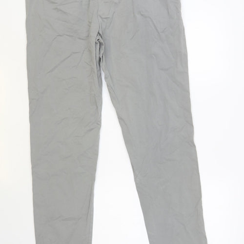 Preworn Mens Grey Cotton Chino Trousers Size 34 in L32 in Regular Button