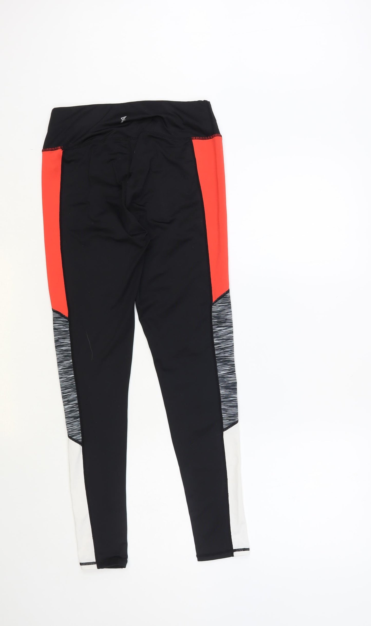 Primark Womens Black Colourblock Polyester Compression Leggings Size 10 L27 in Regular Pullover