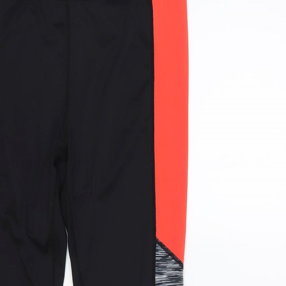 Primark Womens Black Colourblock Polyester Compression Leggings Size 10 L27 in Regular Pullover
