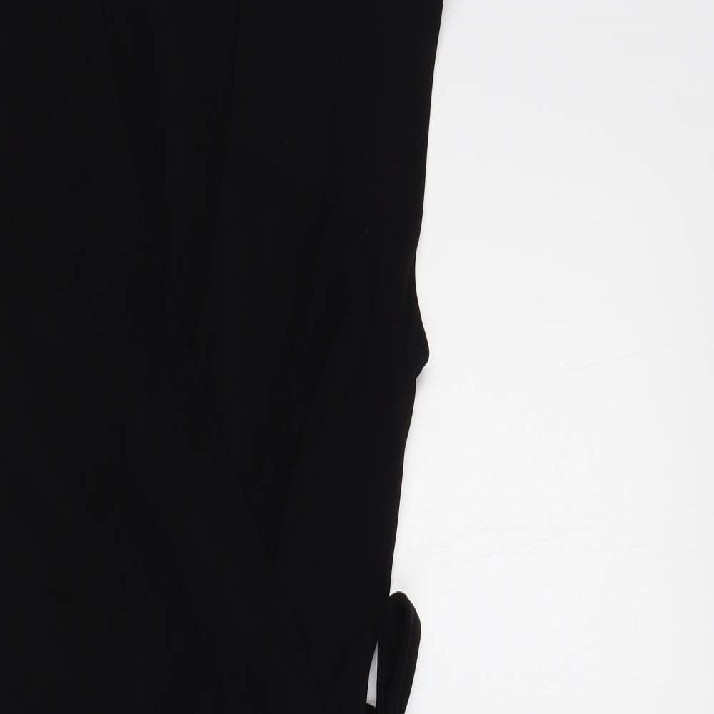 ASOS Womens Black Polyester Wrap Dress Size 4 V-Neck Tie