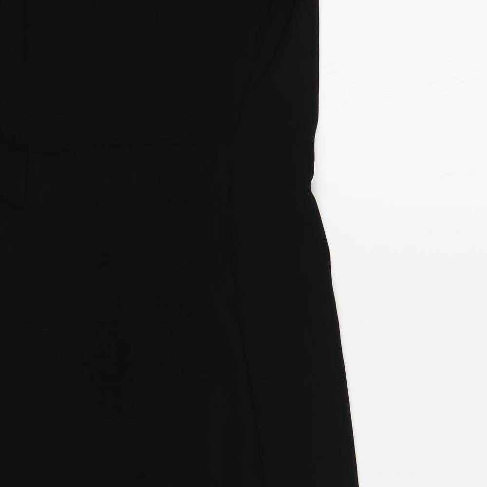 ASOS Womens Black Polyester Wrap Dress Size 4 V-Neck Tie