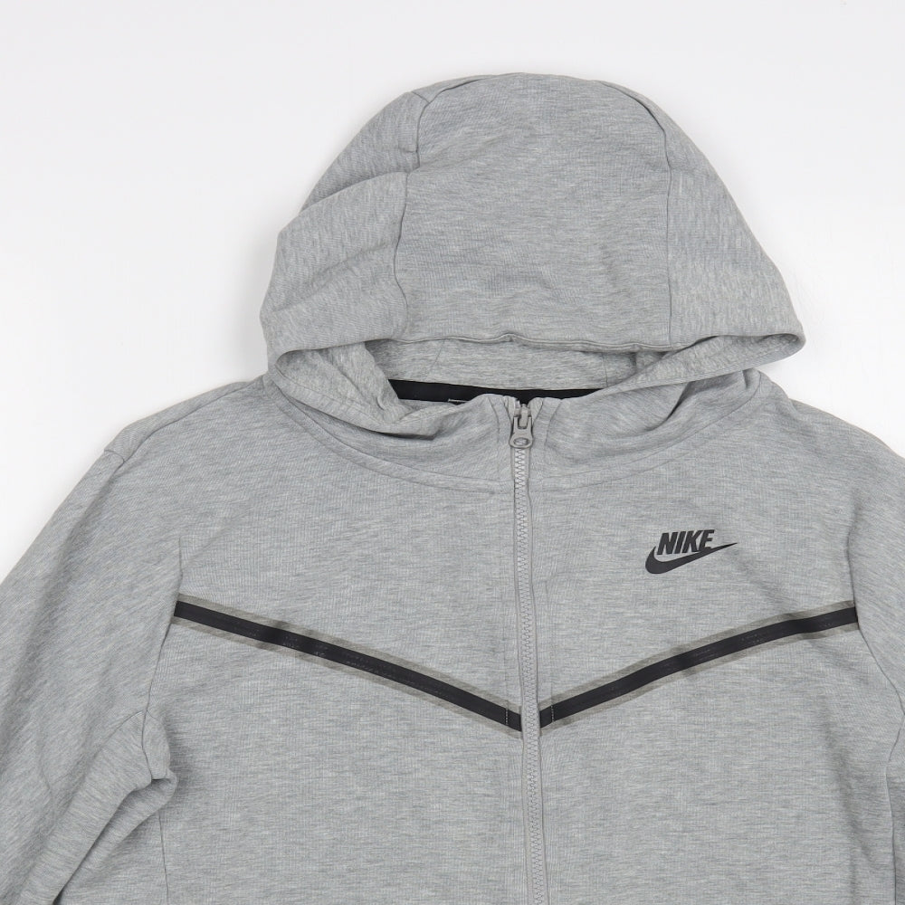 Nike Boys Grey Cotton Full Zip Hoodie Size 13-14 Years Zip