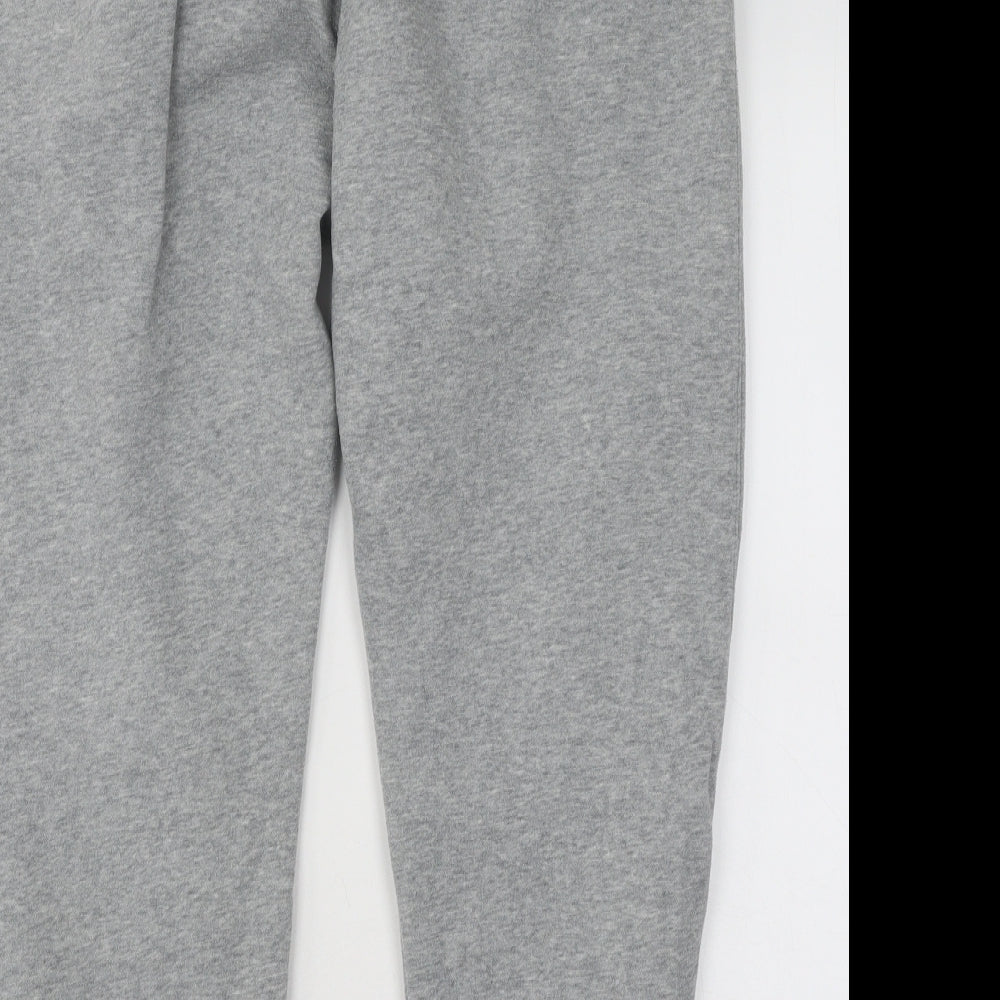 Nike Mens Grey Cotton Jogger Trousers Size M L26 in Regular Drawstring