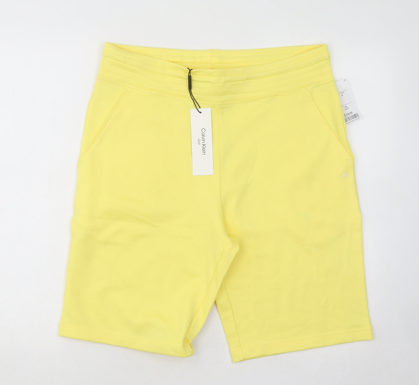 Calvin Klein Mens Yellow Polyester Sweat Shorts Size M Regular