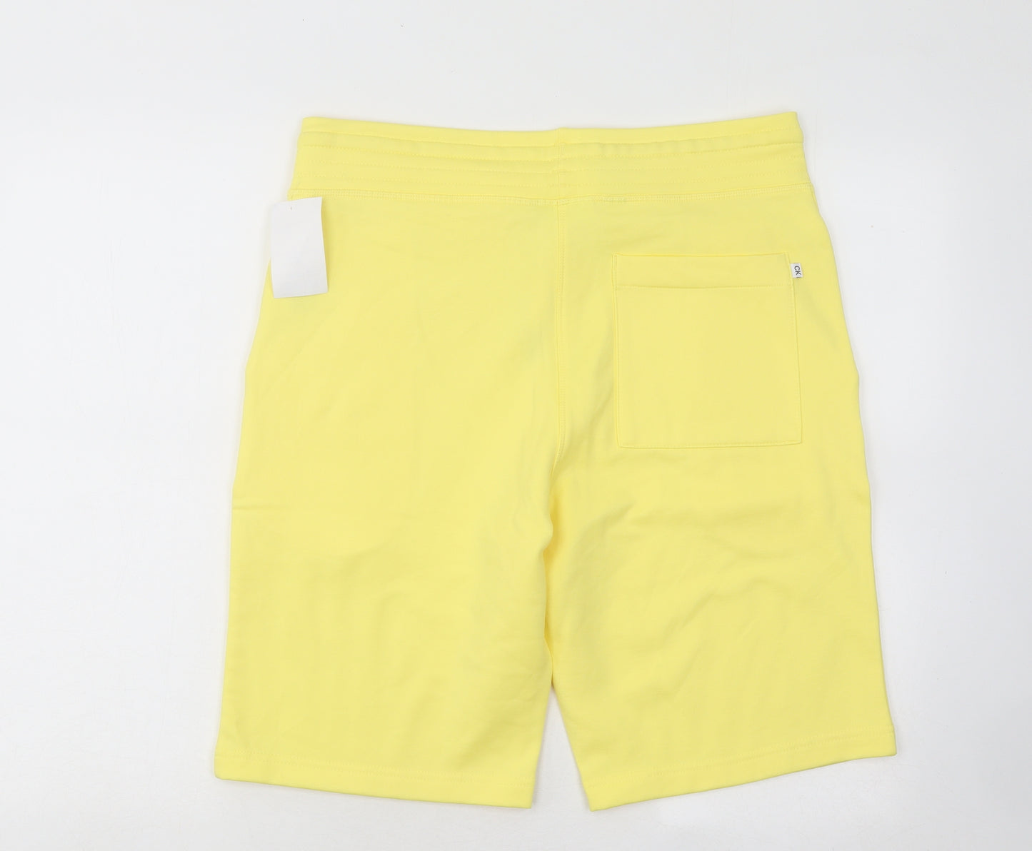 Calvin Klein Mens Yellow Polyester Sweat Shorts Size M Regular