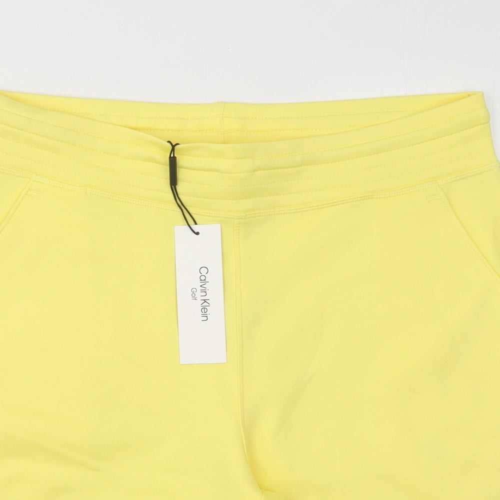 Calvin Klein Mens Yellow Polyester Sweat Shorts Size M Regular