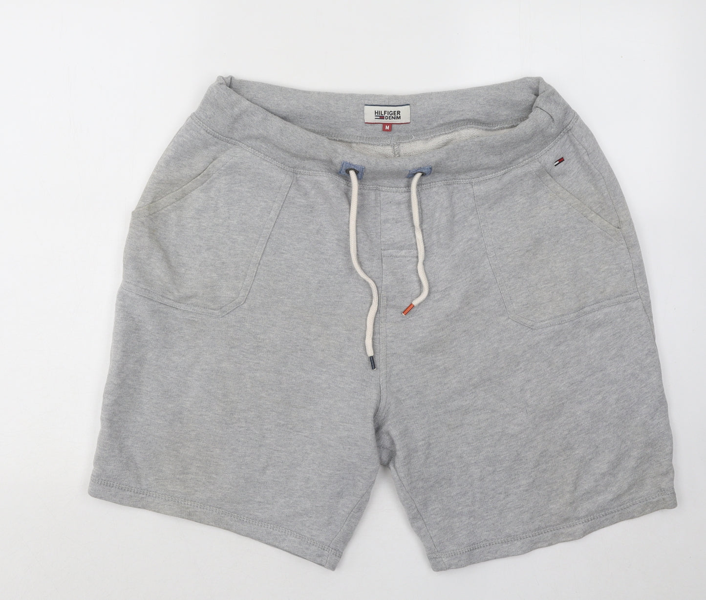 Tommy Hilfiger Mens Grey Cotton Sweat Shorts Size M Regular Drawstring