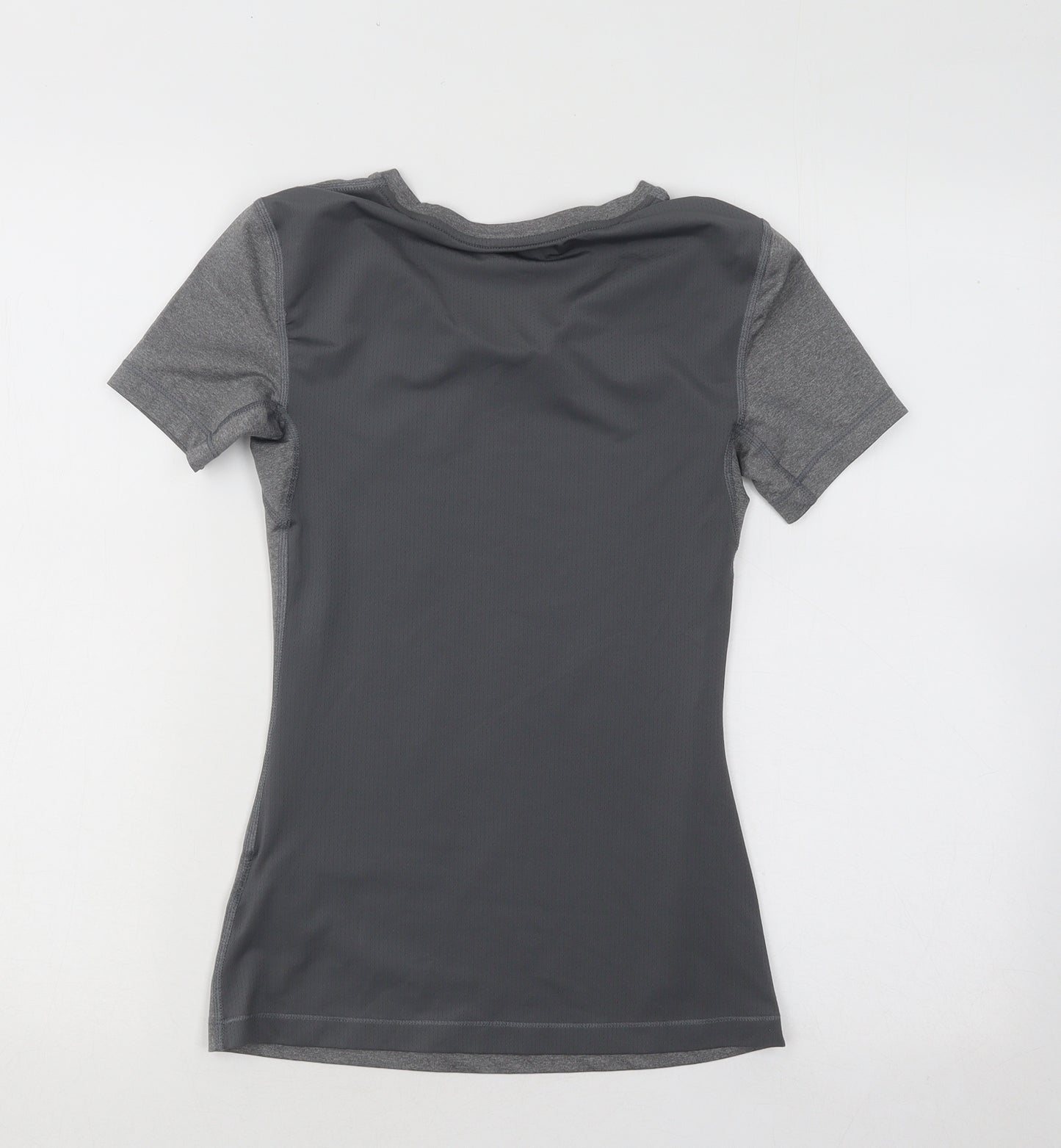 Nike Womens Grey Polyester Basic T-Shirt Size XS V-Neck Pullover