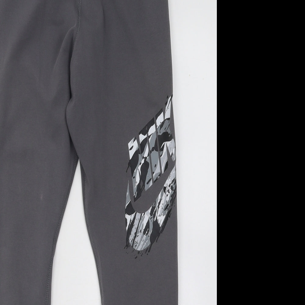 Nike Womens Grey Polyester Jogger Leggings Size M L25 in Regular Pullover