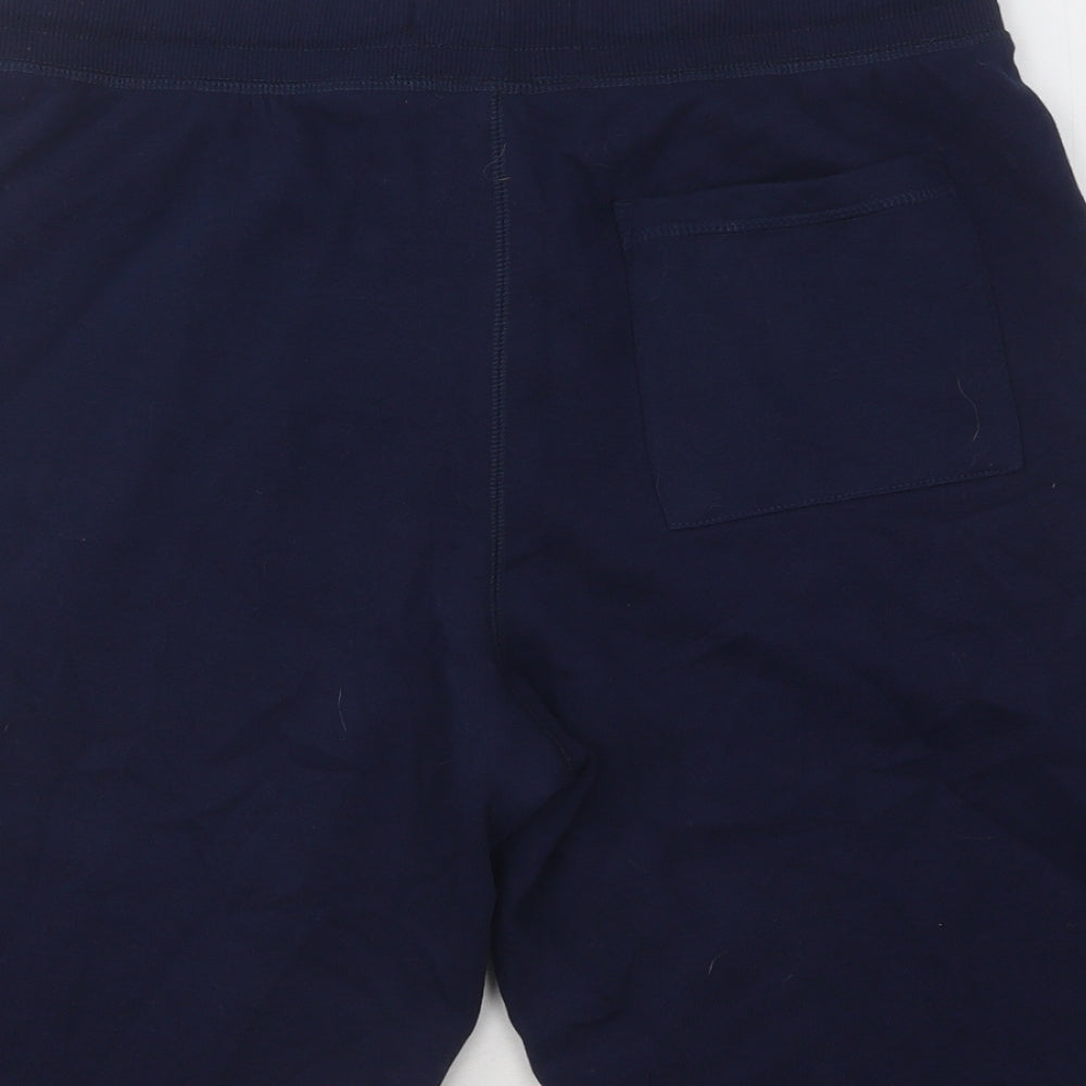 F&F Mens Blue Cotton Sweat Shorts Size S Regular Drawstring