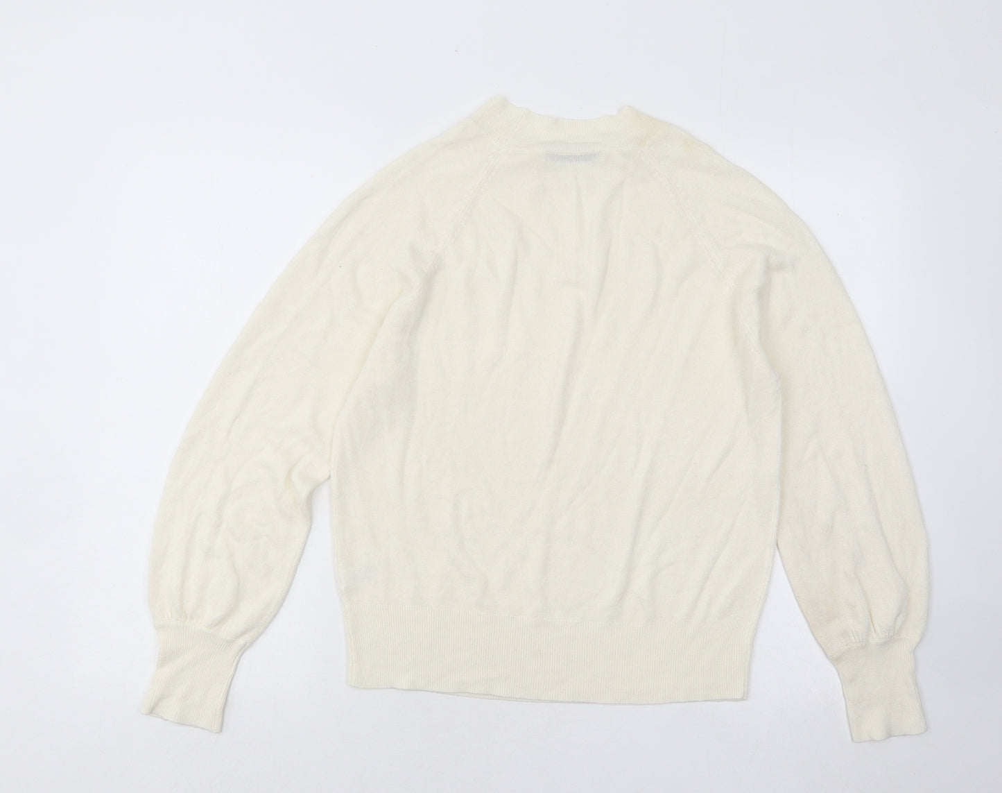 George Womens Ivory Mock Neck Acrylic Pullover Jumper Size 12