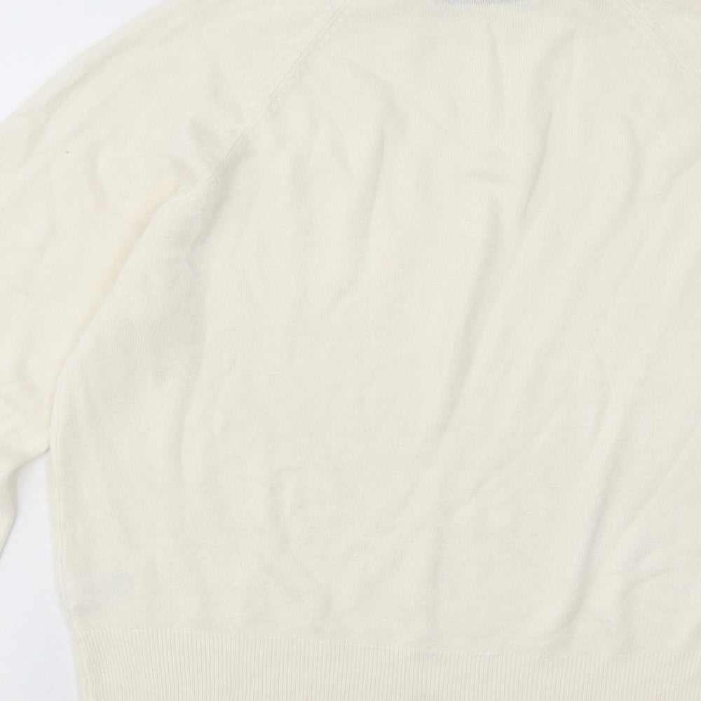 George Womens Ivory Mock Neck Acrylic Pullover Jumper Size 12