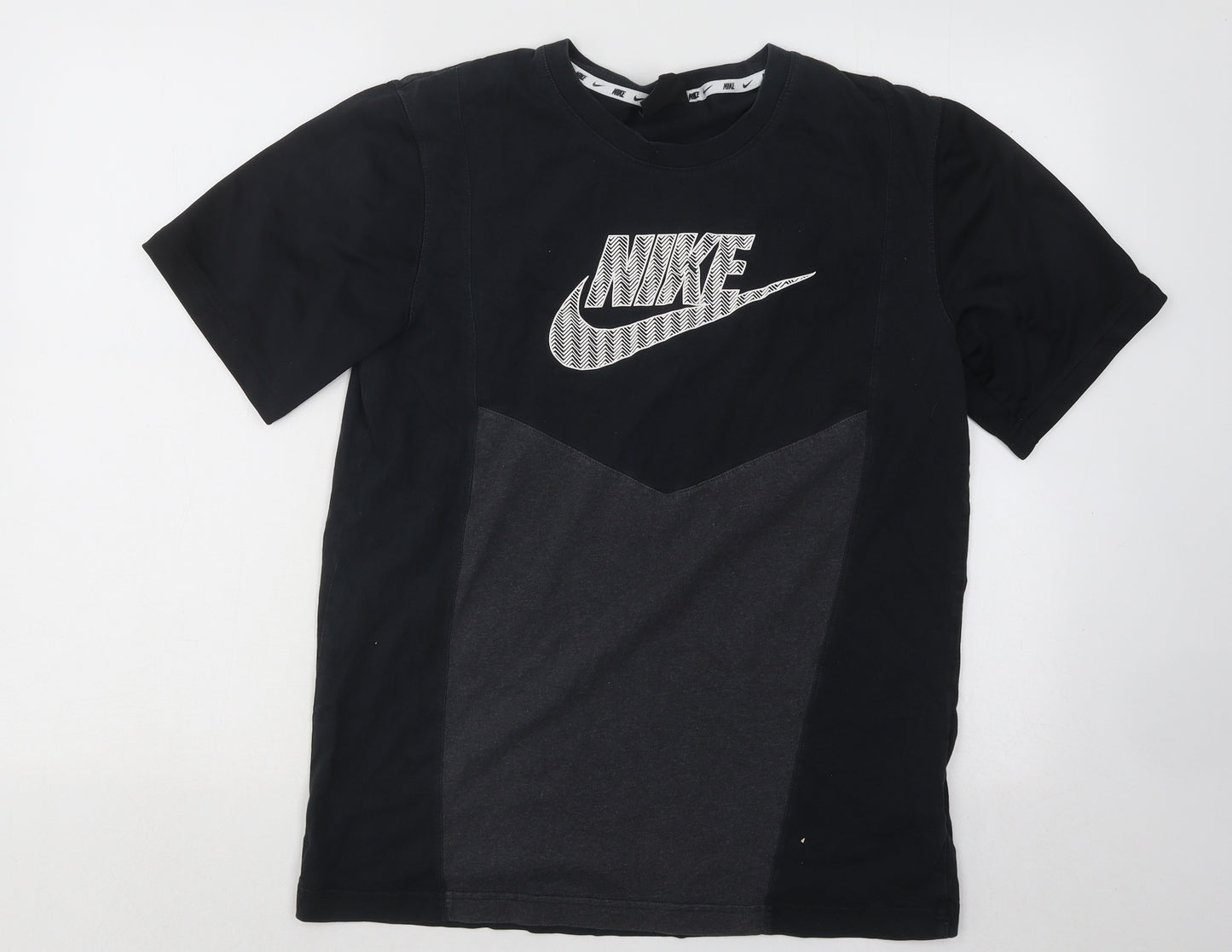 Nike Mens Black Cotton T-Shirt Size M Round Neck