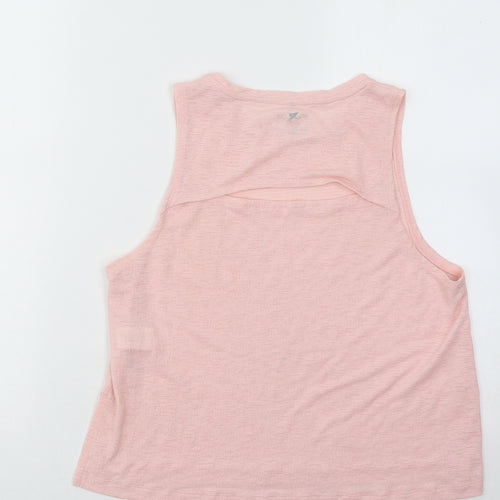 WORKOUT Womens Pink Polyester Basic Tank Size 10 Round Neck Pullover