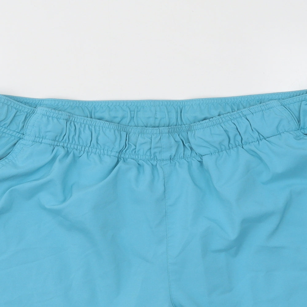 The North Face Mens Blue Polyester Sweat Shorts Size L Regular Drawstring