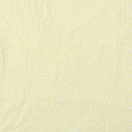 Per Una Womens Yellow Floral Cotton Basic T-Shirt Size XL V-Neck