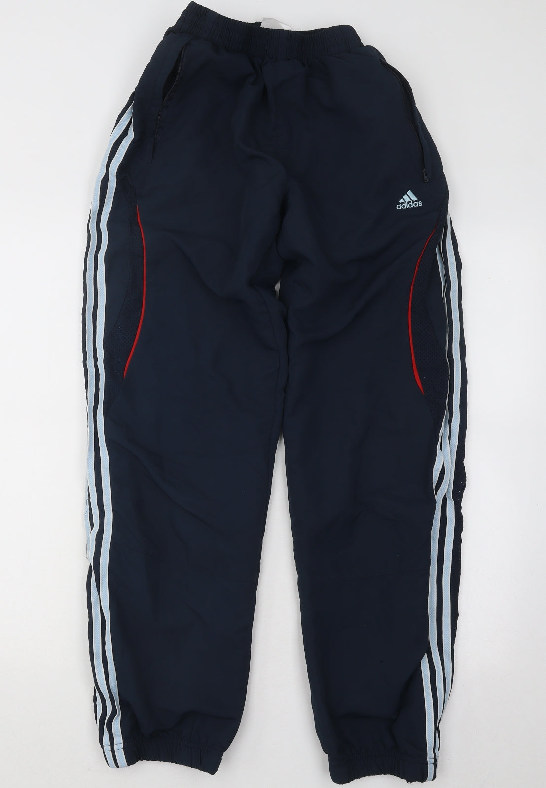 adidas Mens Blue Polyester Jogger Trousers Size S L27 in Regular Drawstring