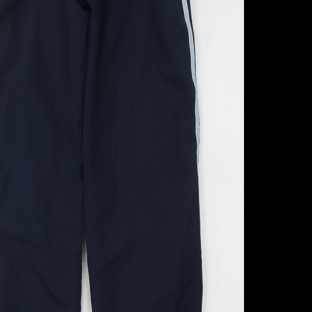 adidas Mens Blue Polyester Jogger Trousers Size S L27 in Regular Drawstring