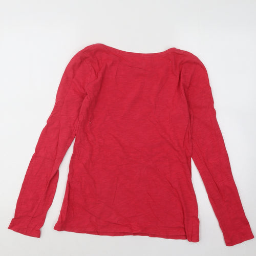 Gap Womens Red Cotton Basic T-Shirt Size M Round Neck