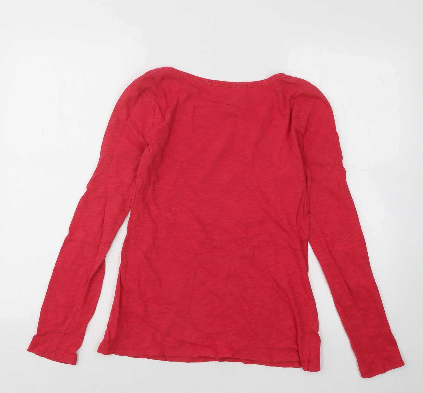 Gap Womens Red Cotton Basic T-Shirt Size M Round Neck