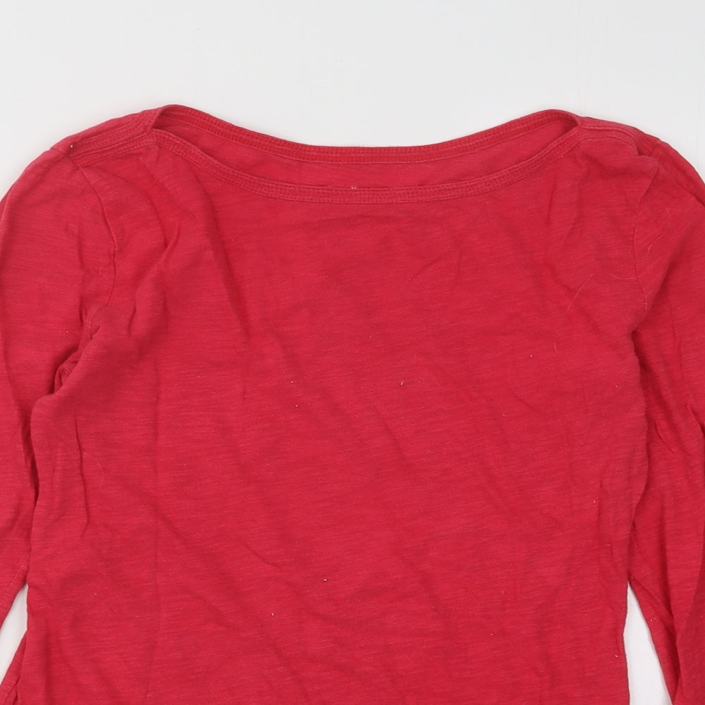 Gap Womens Red Cotton Basic T-Shirt Size M Round Neck
