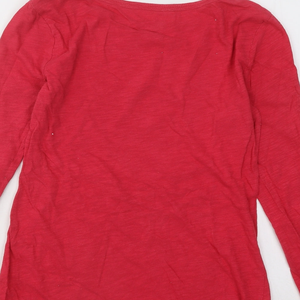 Gap Womens Red Cotton Basic T-Shirt Size M Round Neck