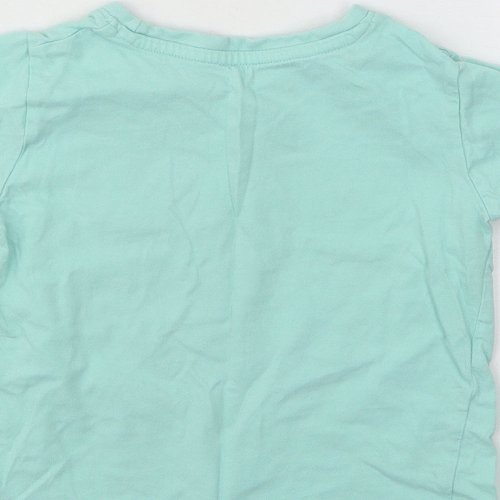 Dunnes Stores Boys Blue Cotton Basic T-Shirt Size 2-3 Years Round Neck Pullover - Football