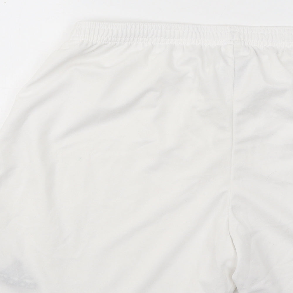 adidas Mens White Polyester Sweat Shorts Size L Regular Drawstring
