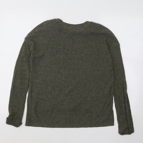 Primark Womens Green Round Neck Polyester Pullover Jumper Size 6