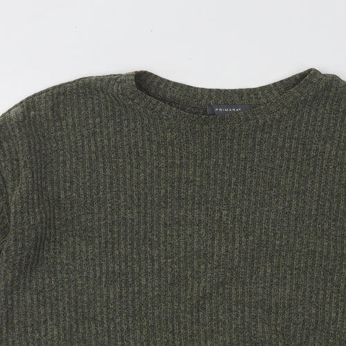 Primark Womens Green Round Neck Polyester Pullover Jumper Size 6